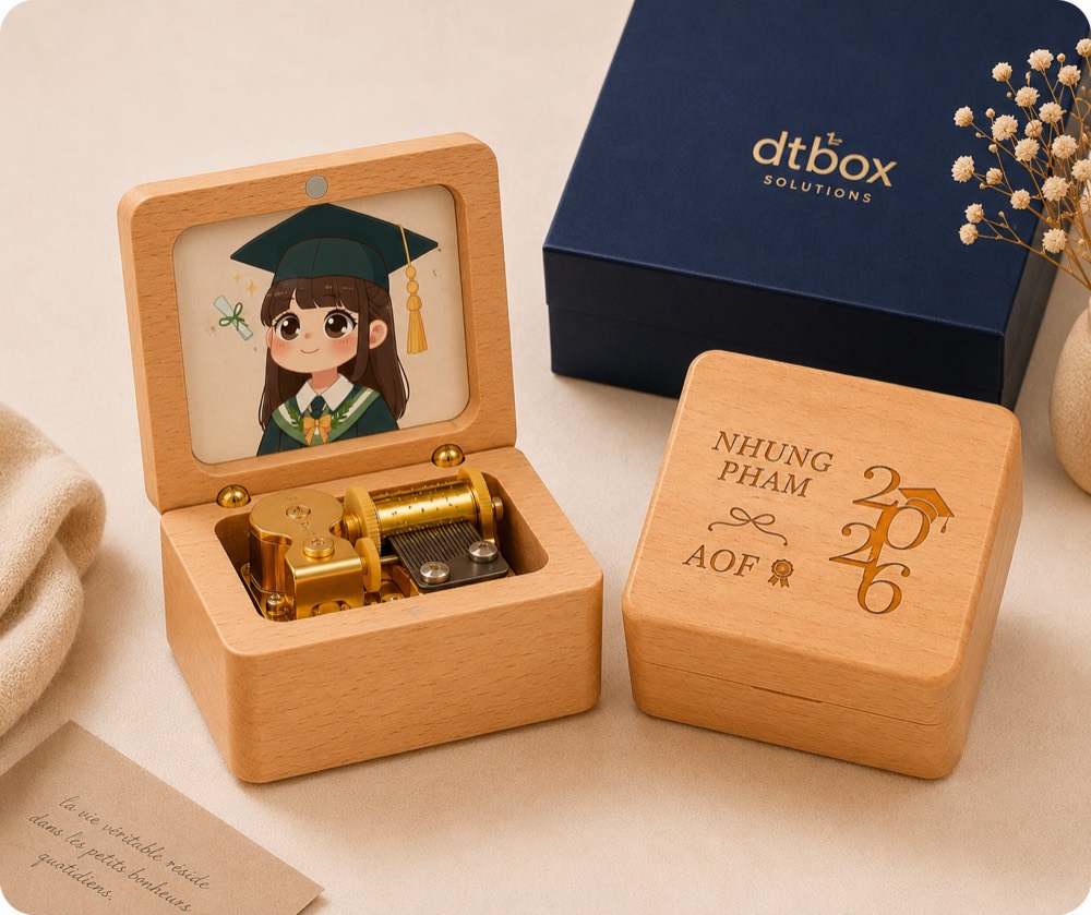 Engraved music box